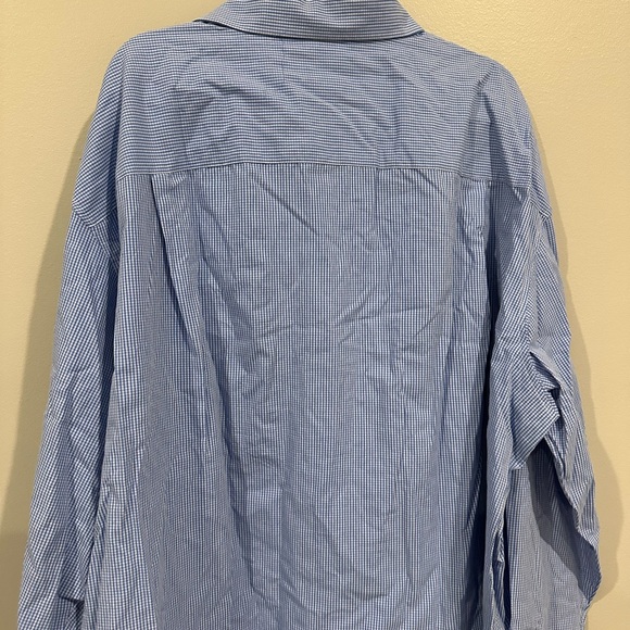 Izod men’s blue check dress shirt, 4XLT - Picture 5 of 5